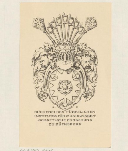 Ex libris of the Institute for Musicology, Bückeburg