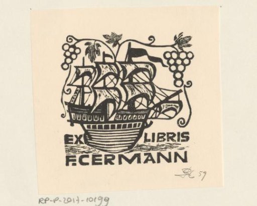 Ex libris of F. Cermann