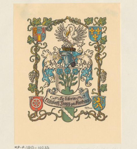 Ex libris of Elisabeth Tropp-Flaskamp