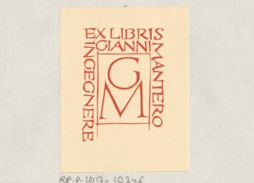 Ex libris of Gianni Mantero