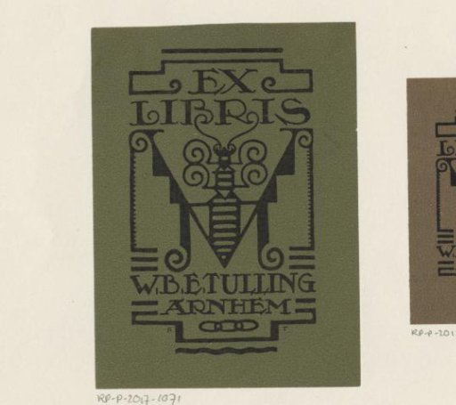 Ex libris of W.B.E. Tulling