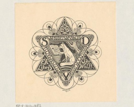Ex libris of S. de Wolff