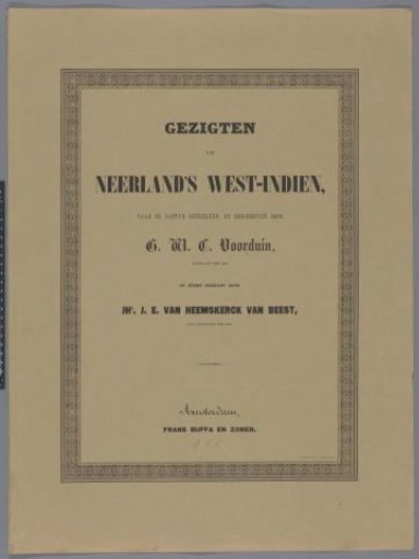 Cover with lithographs of Suriname and the Netherlands Antilles