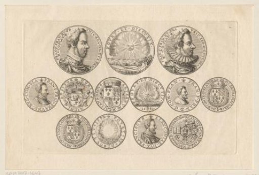Medals with portraits of, among others, François-Hercule de Valois, Duke of Anjou