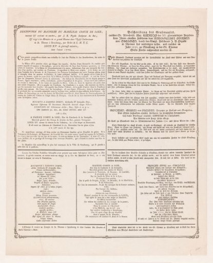 Explanation of the tomb of Maurice de Saxe in the St. Thomas Church in Strasbourg
