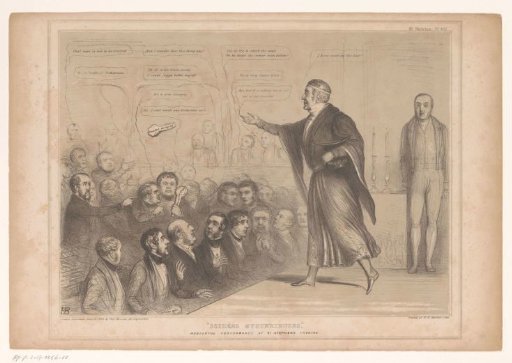 Caricature with Sir Robert Peel as a magician
