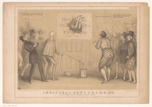 Cartoon featuring Prime Minister Peel as Harlequin