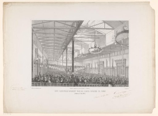 Concert in the concert hall of the music festival in Rotterdam in 1854