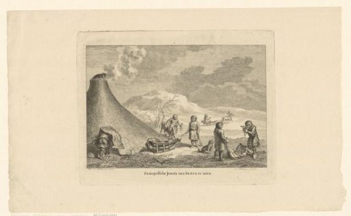 Yurt with Samoyeds after the hunt