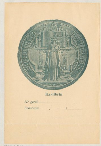 Ex libris of the Biblioteca Pública Municipal do Porto