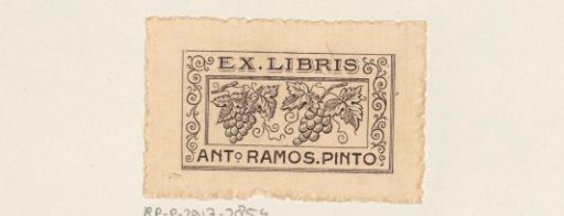 Ex libris of Anto. Ramos Pinto