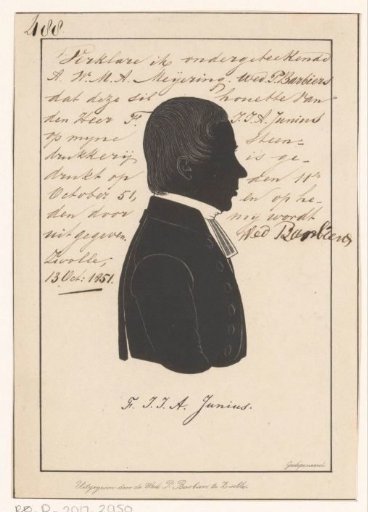 Silhouette portrait of Franciscus Johannes Jacobus Albertus Junius