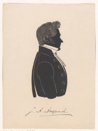 Silhouette portrait of Jan Adolph Anspach