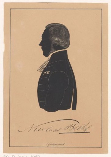 Silhouette portrait of Nicolaas Beets