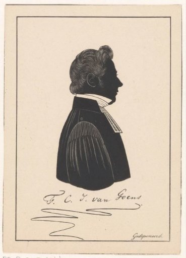 Silhouette portrait of François Corneille Jean van Goens