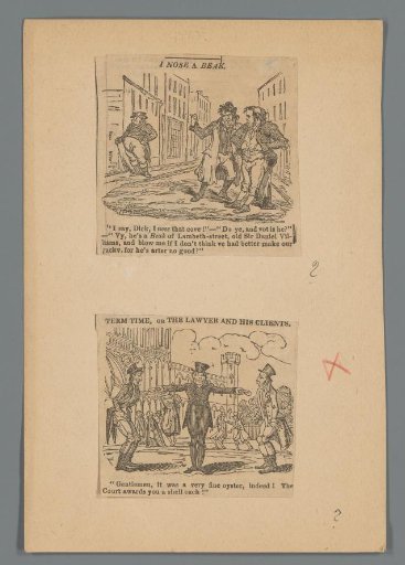 Two scenes from: The gallery of 140 comicalities