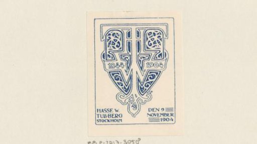 Ex libris of Hasse W. Tullberg