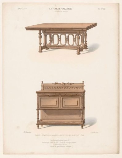 Table and cabinet