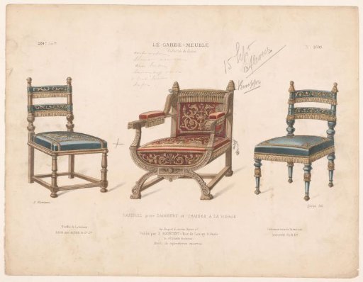 Armchair and two chairs