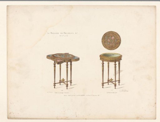 Table with drawers and jardinière