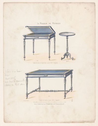 Game table, gueridon and table