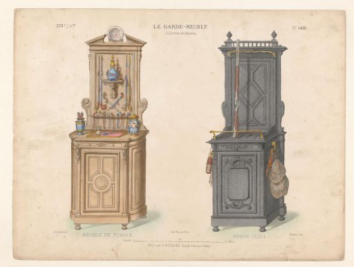 Two cabinets with smoking and hunting attributes