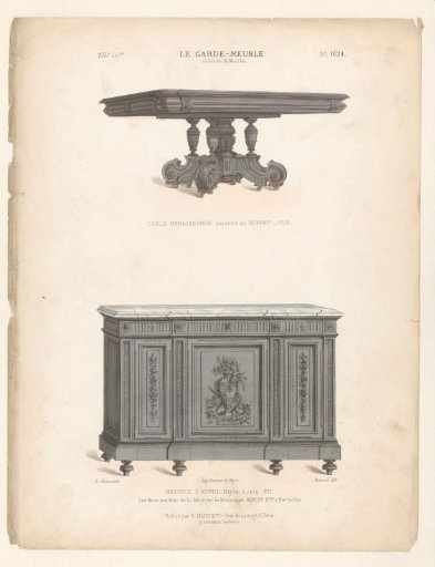 Table and low cabinet