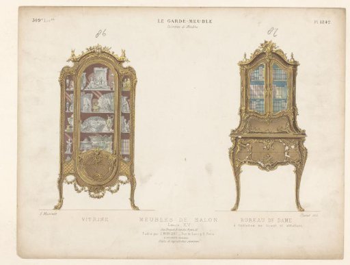 Display cabinet and ladies' desk