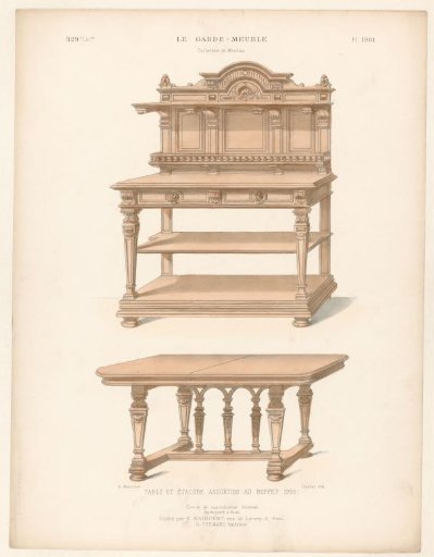Cabinet and table