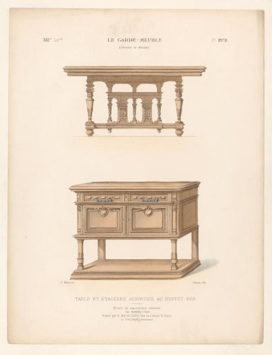 Cabinet and table