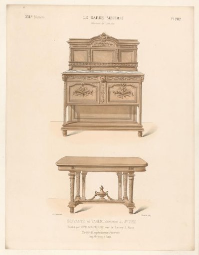 Cabinet and table