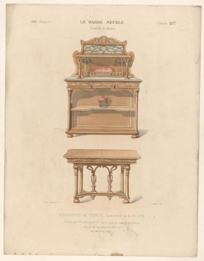 Cabinet and table