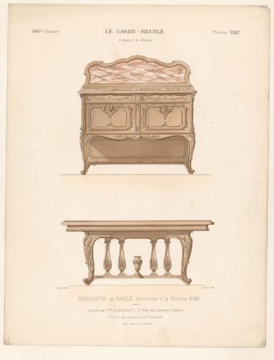 Cabinet and table