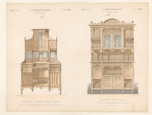 Corner cabinet and buffet cabinet