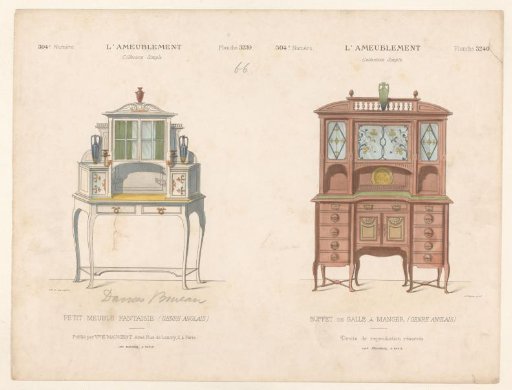 Writing desk and buffet cabinet