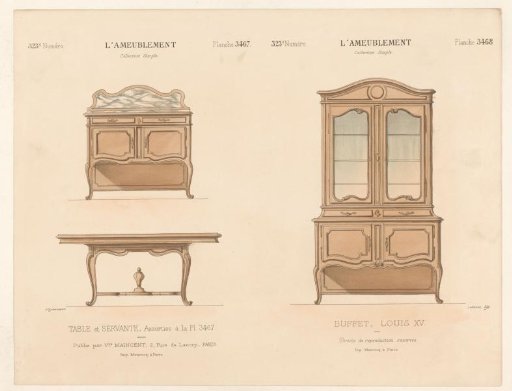 Cabinet, table, and buffet cabinet
