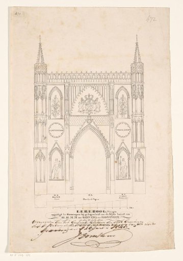 Triumphal arch erected during the visit of the king and queen to Groningen