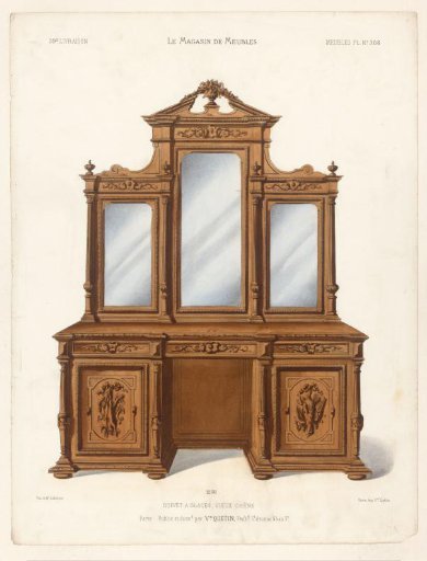Buffet cabinet with mirrors