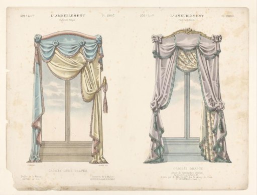 Two windows with curtains