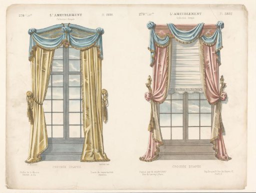 Two windows with curtains