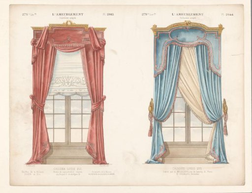 Two windows with curtains