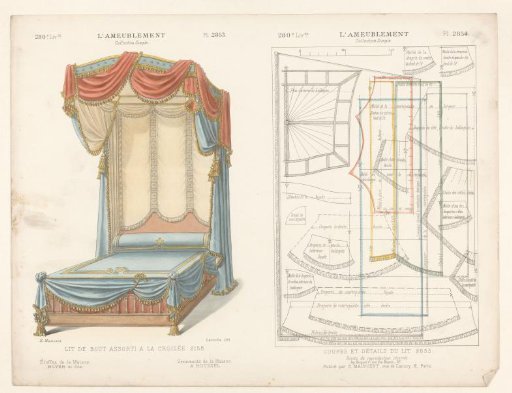 Canopy bed with draperies