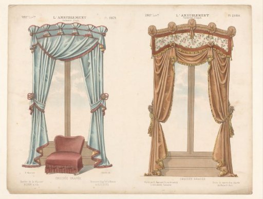 Two windows with curtains