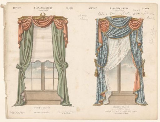 Two windows with curtains