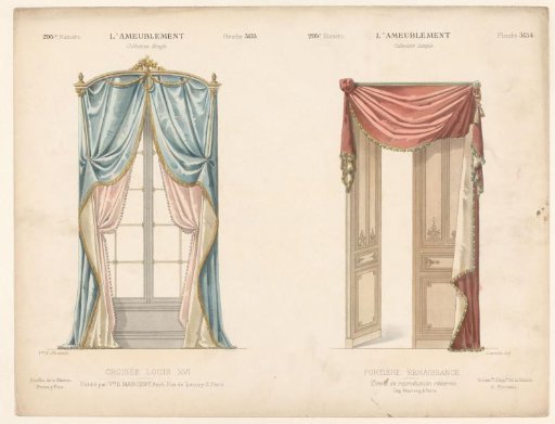 Window and Door with Curtains