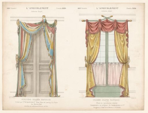 Door and Window with Curtains
