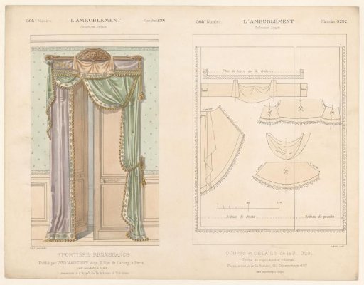 Door with curtains