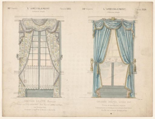 Two windows with curtains