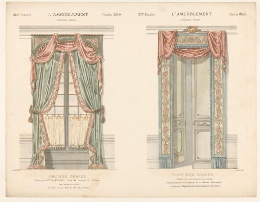 Window and door with curtains