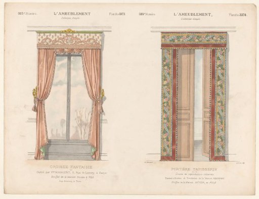 Window and door with curtains